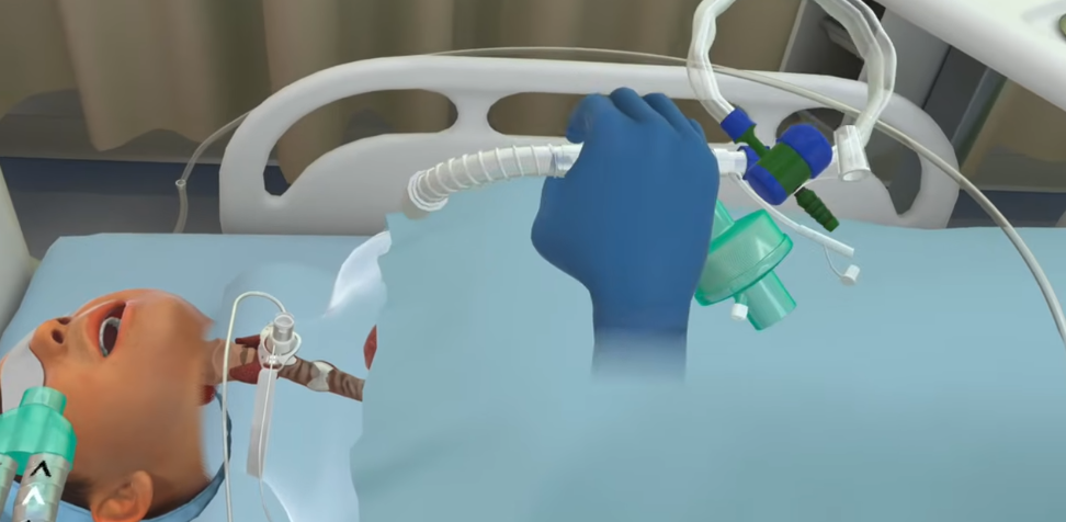 Tracheostomy VR simulation screenshot